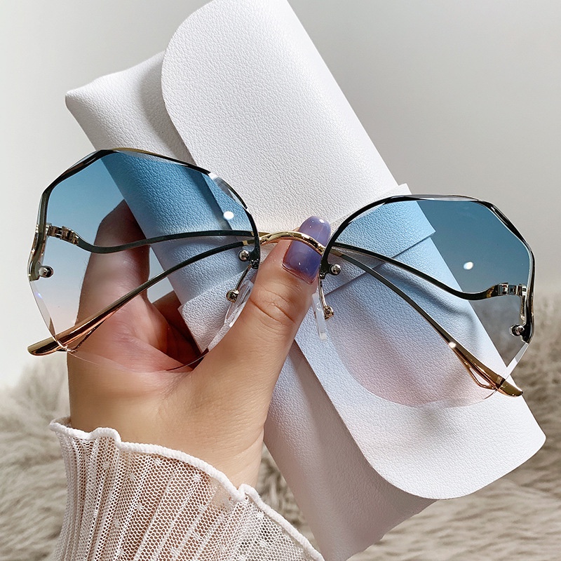 Kính Mát Không Gọng Chống Tia UV Phong Cách Retro Mới
