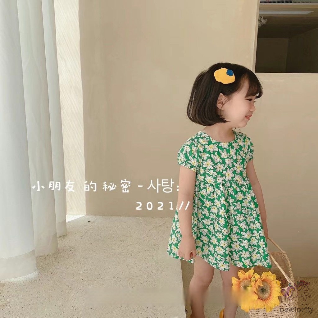 Đầm Hoa Hở Lưng Thắt Nơ Phong Cách Hàn Quốc Cho Bé Gái