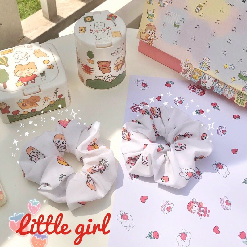 Scrunchies hoạ tiết động vật siêu dễ thương - Buộc tóc vải siêu xinh