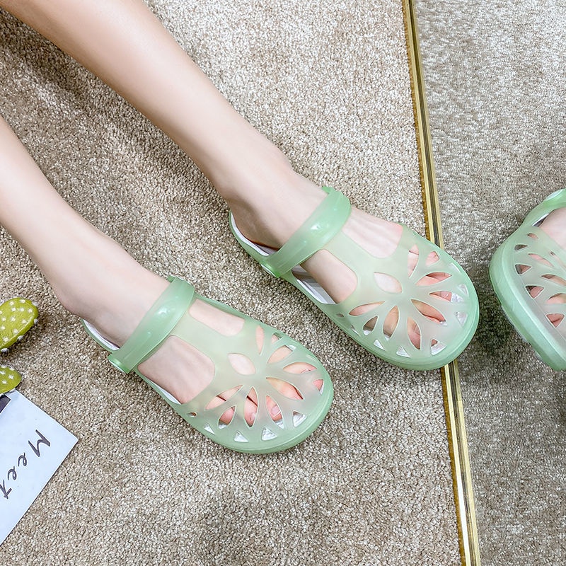 Giày Crocs Nhựa Đục Lỗ Thời Trang Mùa Hè Hàn Quốc Cho Nữ Size 35-40