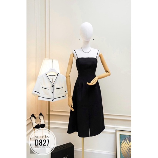 Bigsize Set đầm kèm áo viền D827