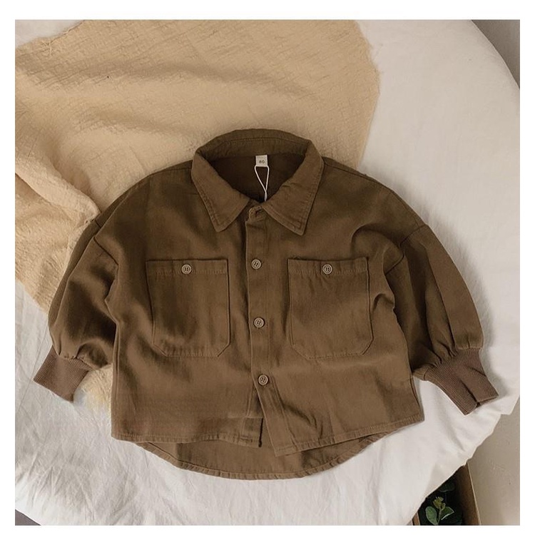 Áo Sơ Mi Cotton Dài Tay Phong Cách Retro Thời Trang Thu Đông Dành Cho Trẻ