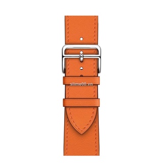 Dây đeo thay thế bằng da in họa tiết HERMES thời trang thích hợp cho đồng hồ thông minh Apple Watch 6 5/4/3 SE