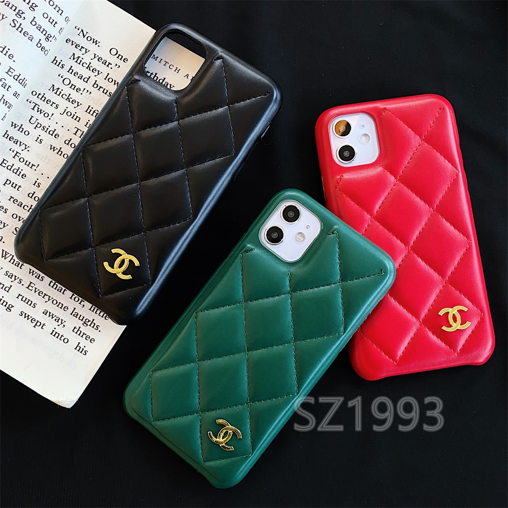 Ốp điện thoại da họa tiết kẻ sọc Chanel thời trang cho IPHONE 13 PRO MAX 12 MINI 12 PRO MAX 11 PRO MAX X XS XR XSMAX 8 7 PLUS SE 2020