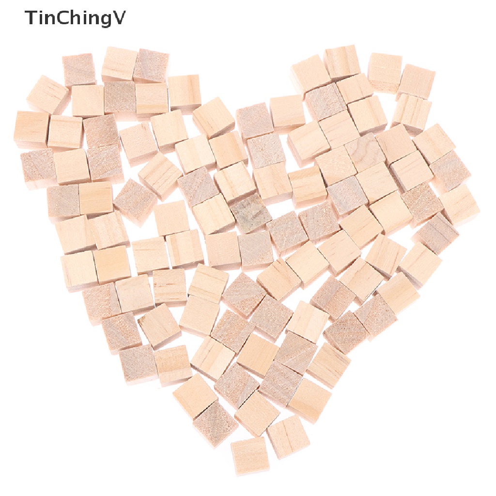 Set 100 Khối Gỗ Vuông Trơn Chưa Hoàn Thành Dùng Làm Đồ Gỗ DIY