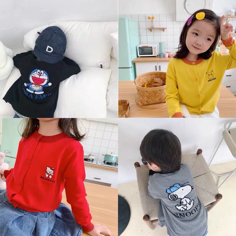 [ XẢ SỐC ] ÁO KHOÁC CARDIGAN CHẤT LIỆU LEN TĂM MỀM, CO GIÃN CHO BÉ TRAI BÉ GÁI