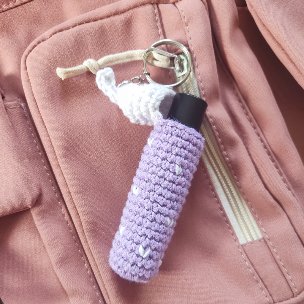 Túi đựng son kiêm móc khóa handmade hình thỏ dễ thương
