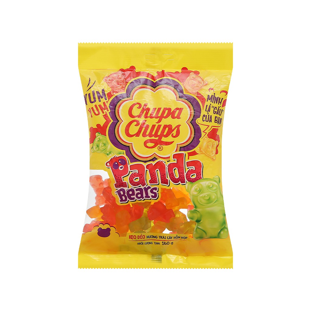 Kẹo dẻo hương trái cây tổng hợp Chupa Chups Panda Bears gói 160g