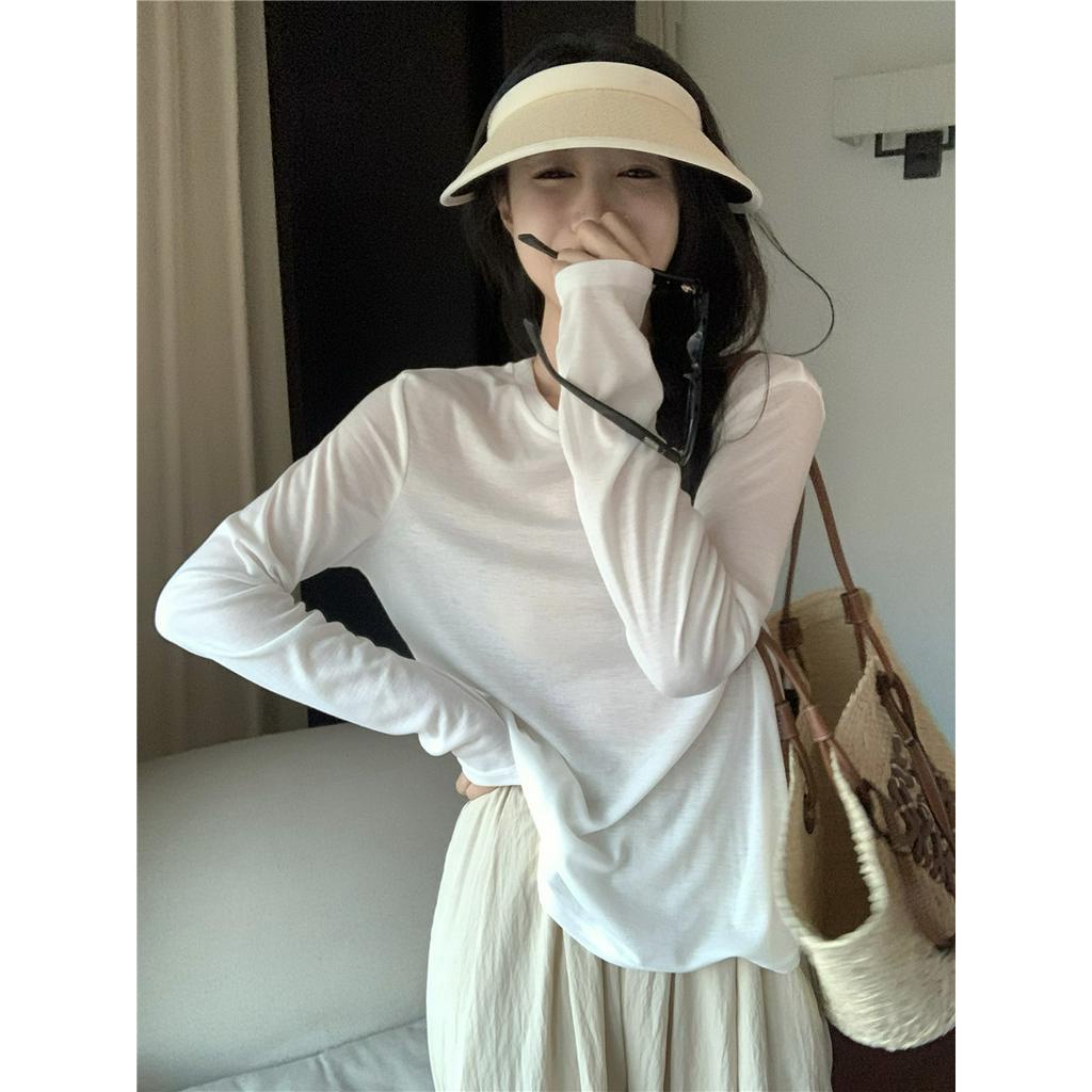 Cocory vn Bộ Áo Thun Tay Dài Cổ Tròn + Quần Ống Rộng Thời Trang Hàn Quốc Dành Cho Nữ