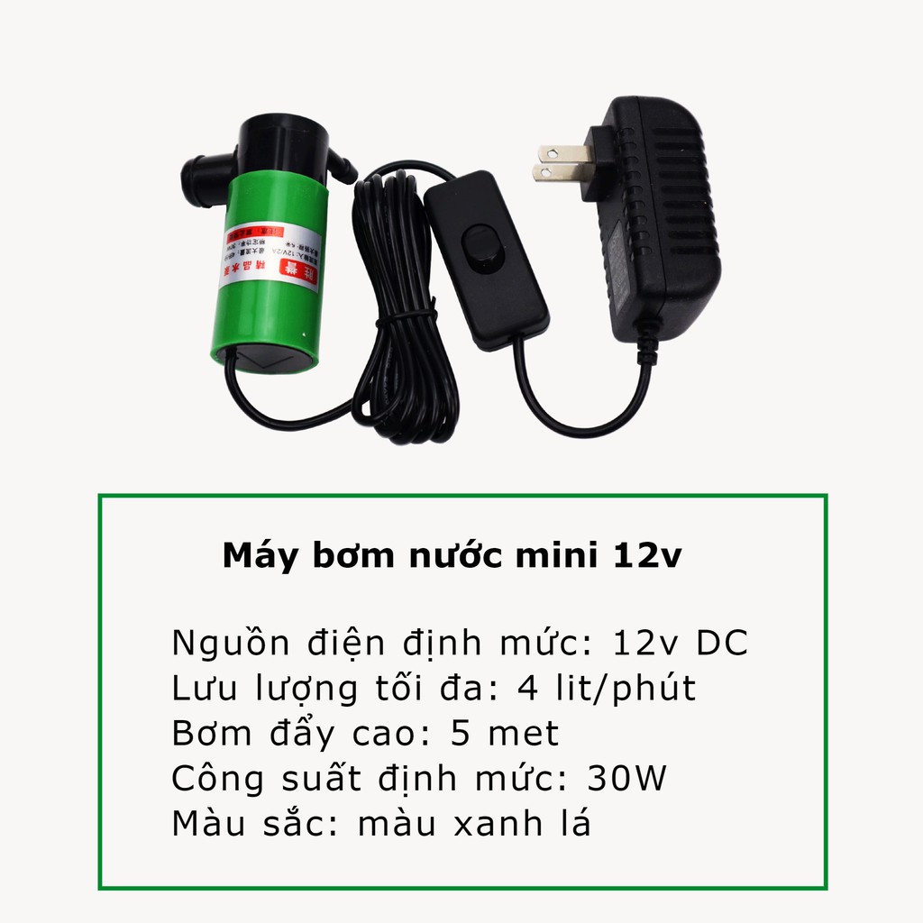 Máy bơm nước mini 12v dùng cho máy cắt rãnh tường, máy khoan nước, tưới cây, thay nước bể cá