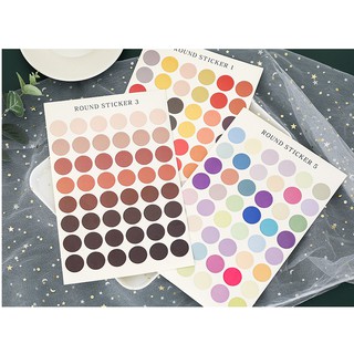 48 Sticker Chấm Tròn trang trí sổ tay planner