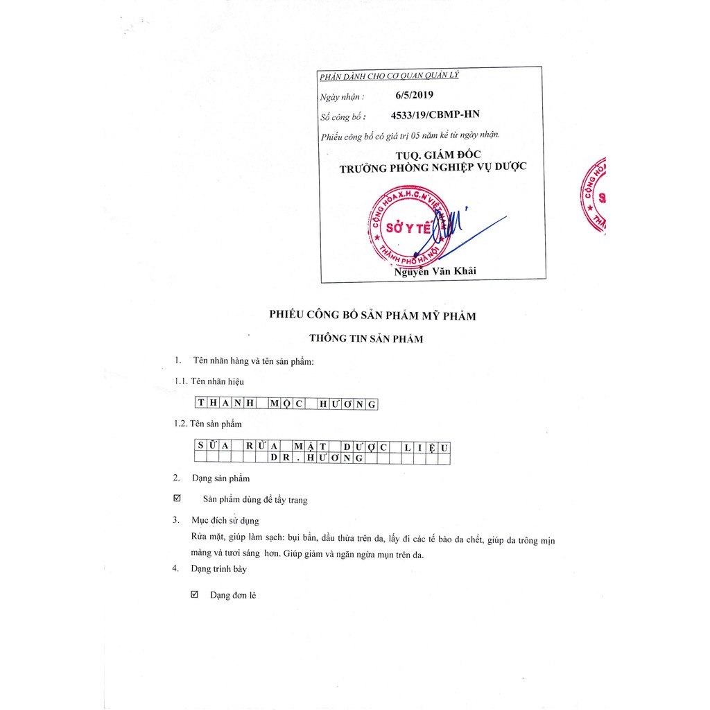 Freeship Sữa Rửa Mặt Dr Hương Thanh Mộc Hương | BigBuy360 - bigbuy360.vn