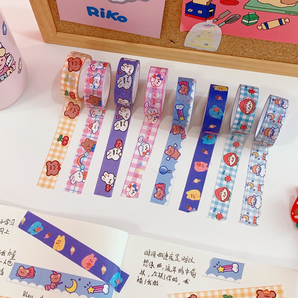 Washi Tape Hàn Quốc Hoạt Hình Dễ Thương Trang Trí Sổ Tay