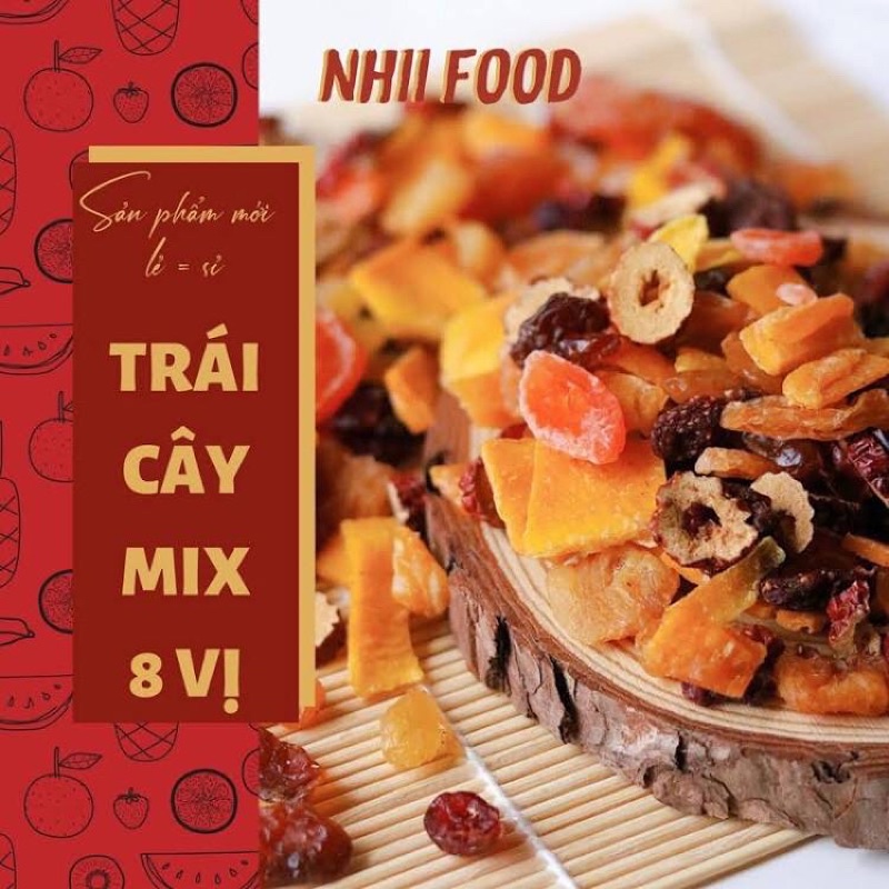 500G MIX 8 LOẠI TRÁI CÂY SẤY DẺO