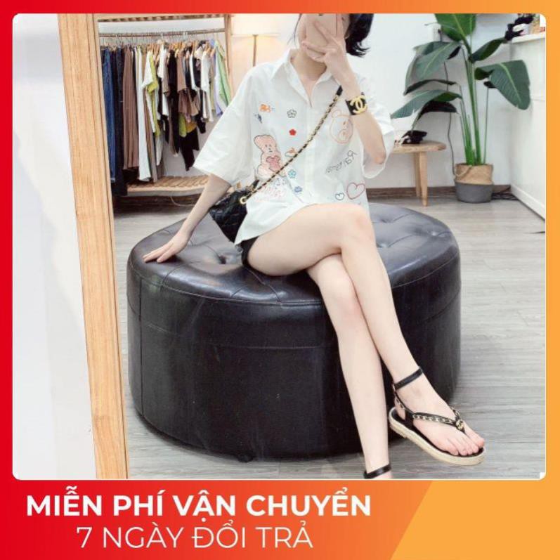 [ 𝐅𝐑𝐄𝐄 𝐒𝐇𝐈𝐏 ] SET SƠ MI TRẮNG GẤU TIM QUẦN ĐÙI ĐEN