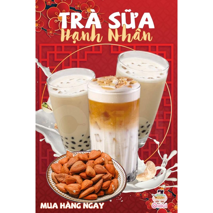 Trà sữa Hạnh nhân Bếp của mẹ Onici Set nguyên liệu trà sữa tự pha thành phẩm 25-30 ly