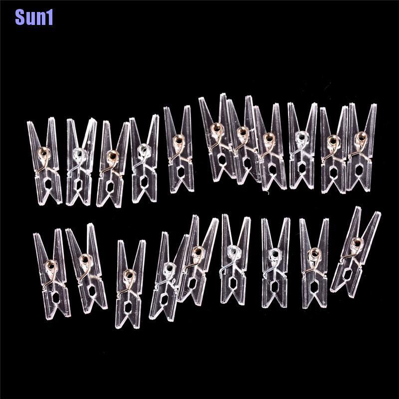 Set 20 kẹp phơi quần áo búp bê bằng nhựa trong suốt