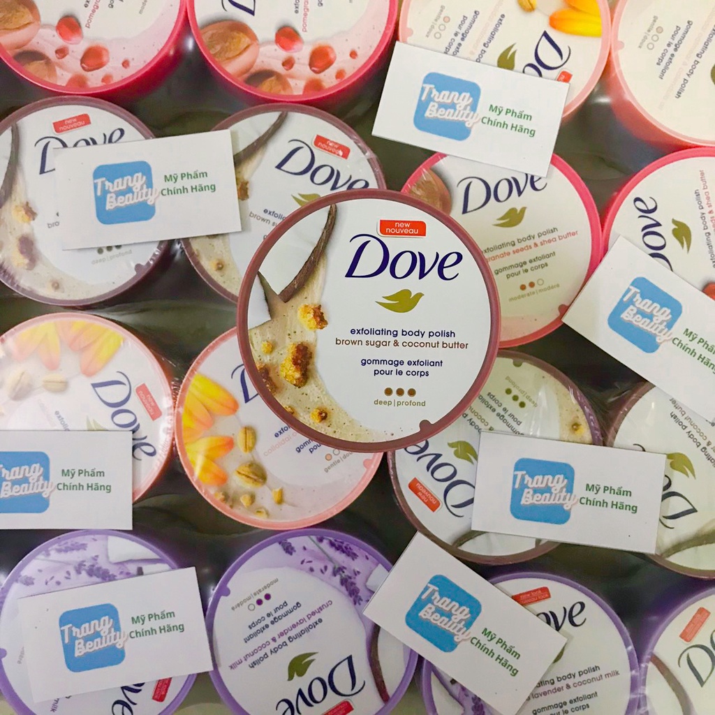 Tẩy Da Chết Body  DOVE Bản Mỹ 298g, Bản Đức 225ml Toàn Thân Creme Dusch Peeling