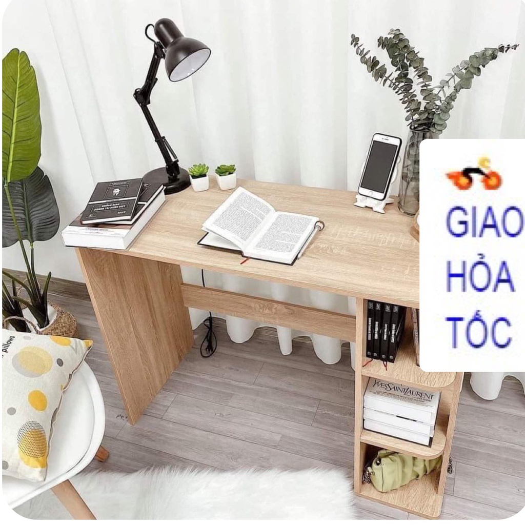 (GIAO HỎA TỐC TPHCM FREESHIP)Bàn làm việc bàn học sinh gỗ MDF kết hợp kệ sách tiện dụng mẫu mới MÃ 02