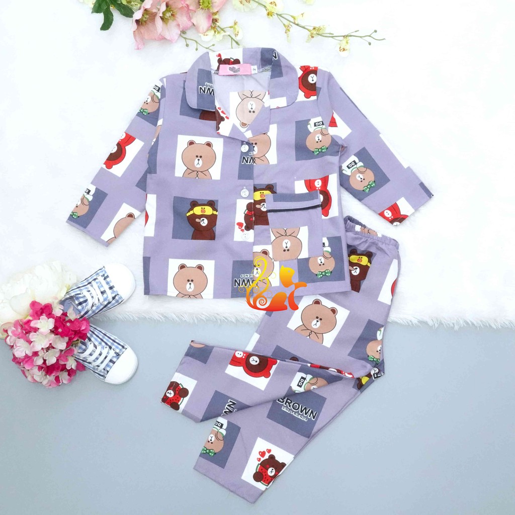 Đồ Bộ Mặc Nhà &quot;Rao Ô Vuông&quot; Pijama Kate Thái Quần Dài - Cho Bé 8-42kg.