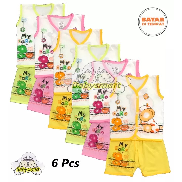 Babye - MELODY.. Set 6 bộ áo quần ngắn cho bé từ 0-3 tháng tuổi