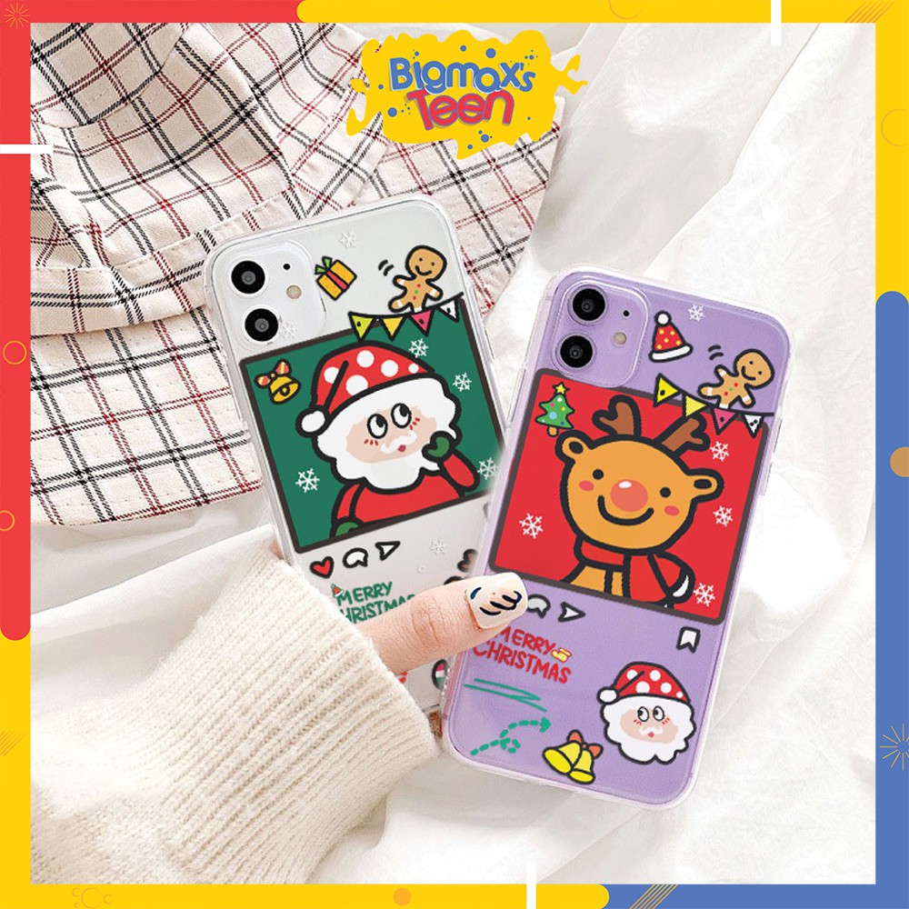 Ốp lưng iPhone 12 12 Pro 12 Promax 7 8 7 Plus 8 Plus X Xs Xr XsMax iPhone 11 11 Pro 11 Promax mẫu Noel Chibi cực cute