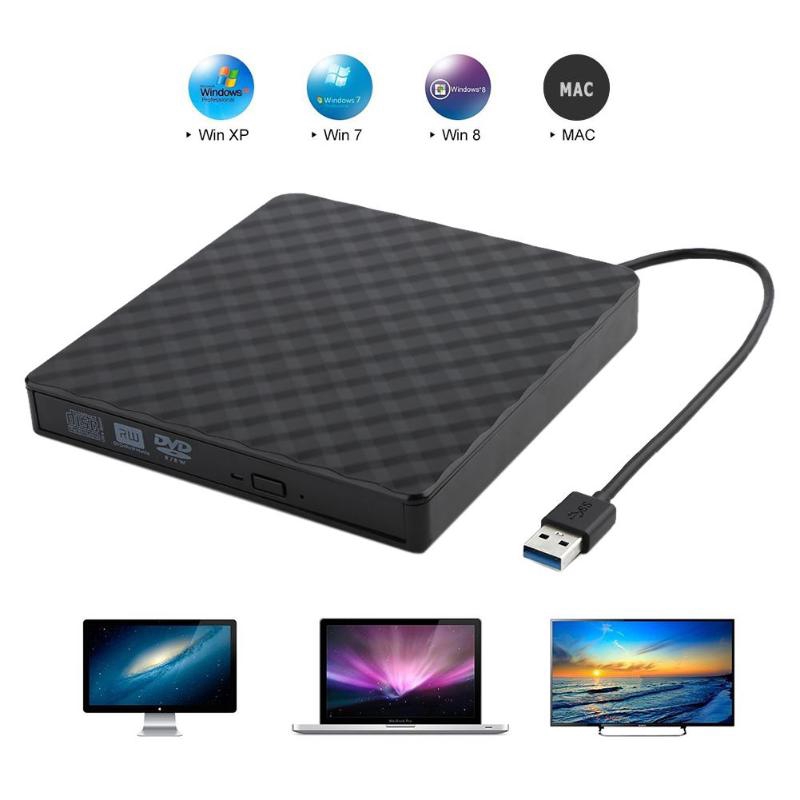 USB 3.0 Đầu ghi DVD gắn ngoài Máy ghi DVD RW Ổ đĩa quang Đầu CD / DVD ROM MAC OS Windows XP / 7/8/10 Chất liệu nhựa ABS