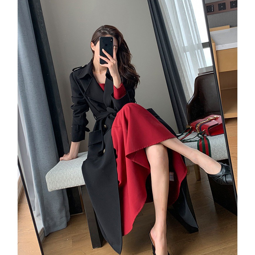 Áo măng tô nữ dáng dài cao cấp Áo mangto khoác thời trang thu đông Hàn Quốc thanh Trench coat kèm đai | BigBuy360 - bigbuy360.vn