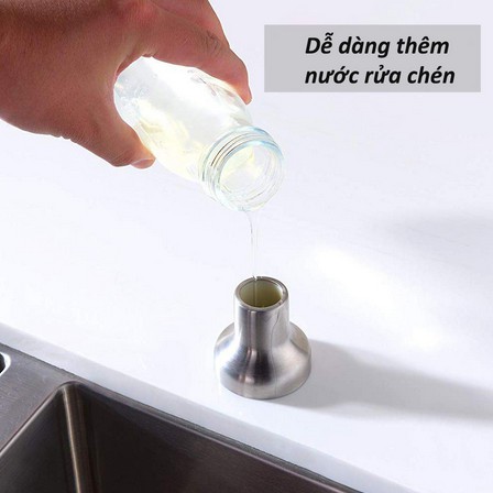 Bình Đựng Nước Rửa Chén Gắn Vào Chậu Rửa Chén Inox SUS304 - Bình Nước Xà Bông Gắn Vào Chậu Rửa