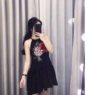 Đầm yếm đuôi cá in hoa