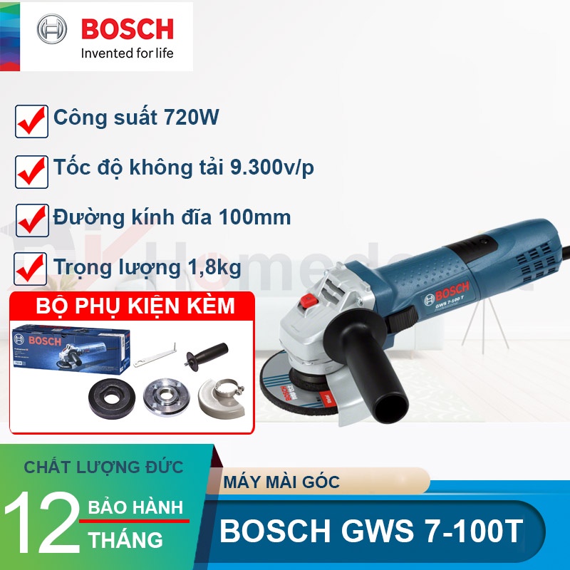 Máy Mài Góc Bosch GWS 750-100 (750W)-Máy Mài Góc Bosch GWS 7-100T (720W - 100mm)-Máy Mài Góc Bosch GWS 7-100ET (720W)