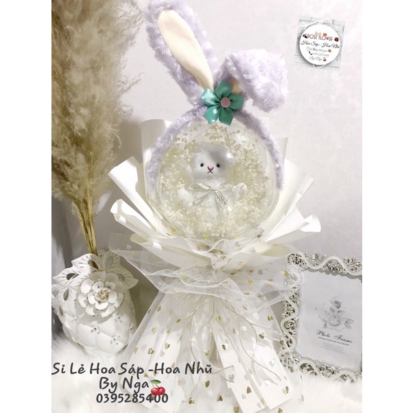 Bó Hoa Bóng Kèm Gấu Và Tai Thỏ