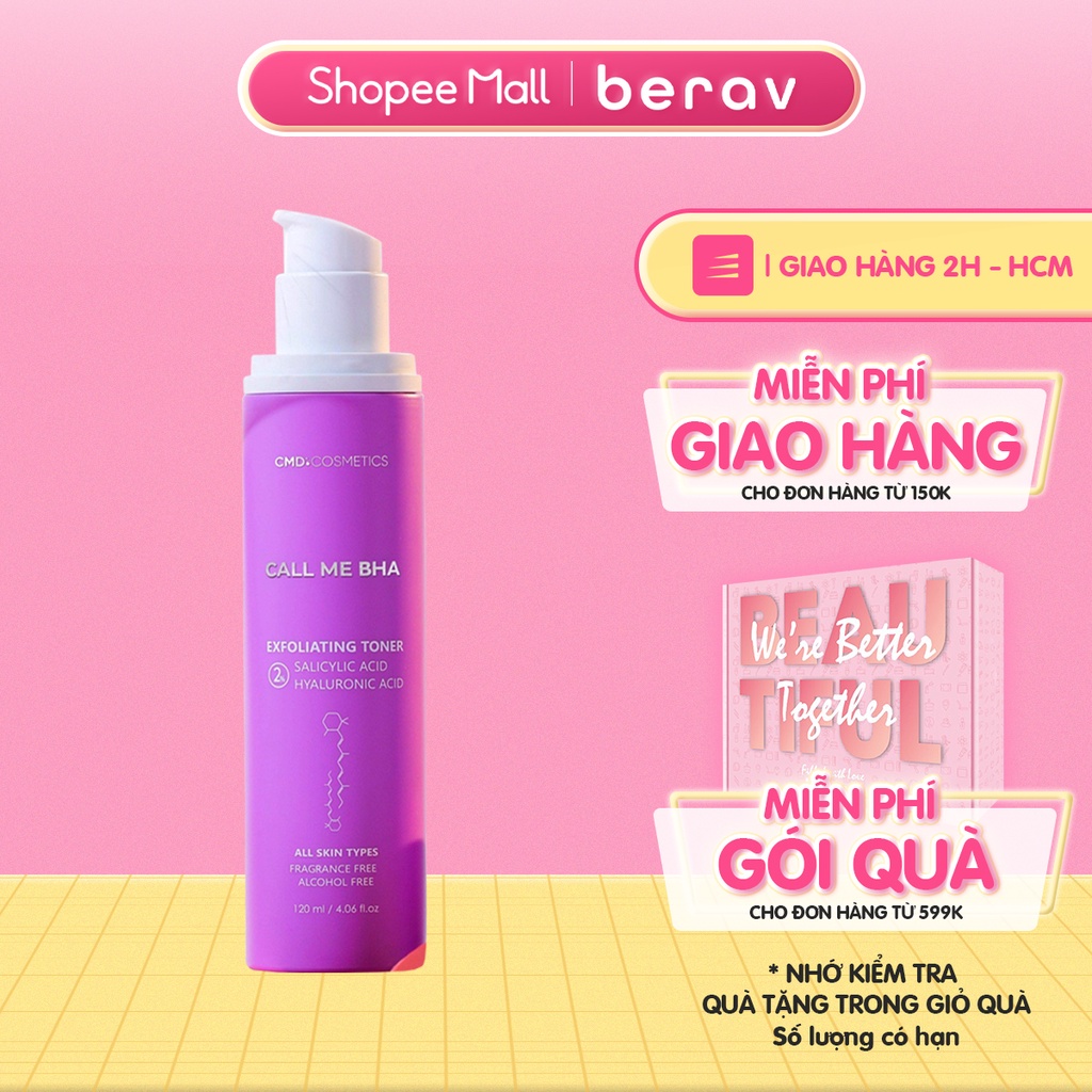 Nước Hoa Hồng CALL ME BHA 2% Salicylic Acid Tẩy Tế Bào Chết Hóa Học CMD Cosmetics Toner 120ml - Call Me Duy