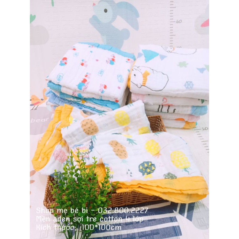 Chăn/ Mền Sợi Tre Aden Siêu Mềm 4 Lớp Cotton Cho Bé