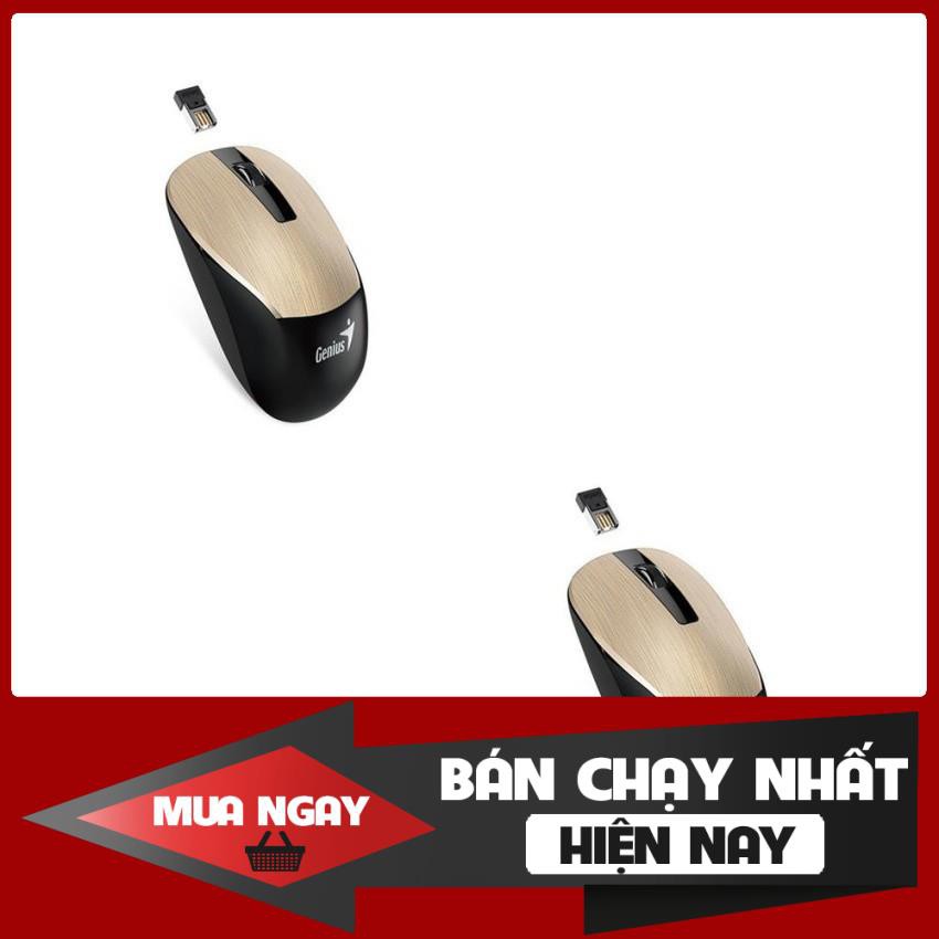 Bộ 2 Chuột không dây Genius NX-7015 (Đen phối đồng) - chính hãng 12 tháng