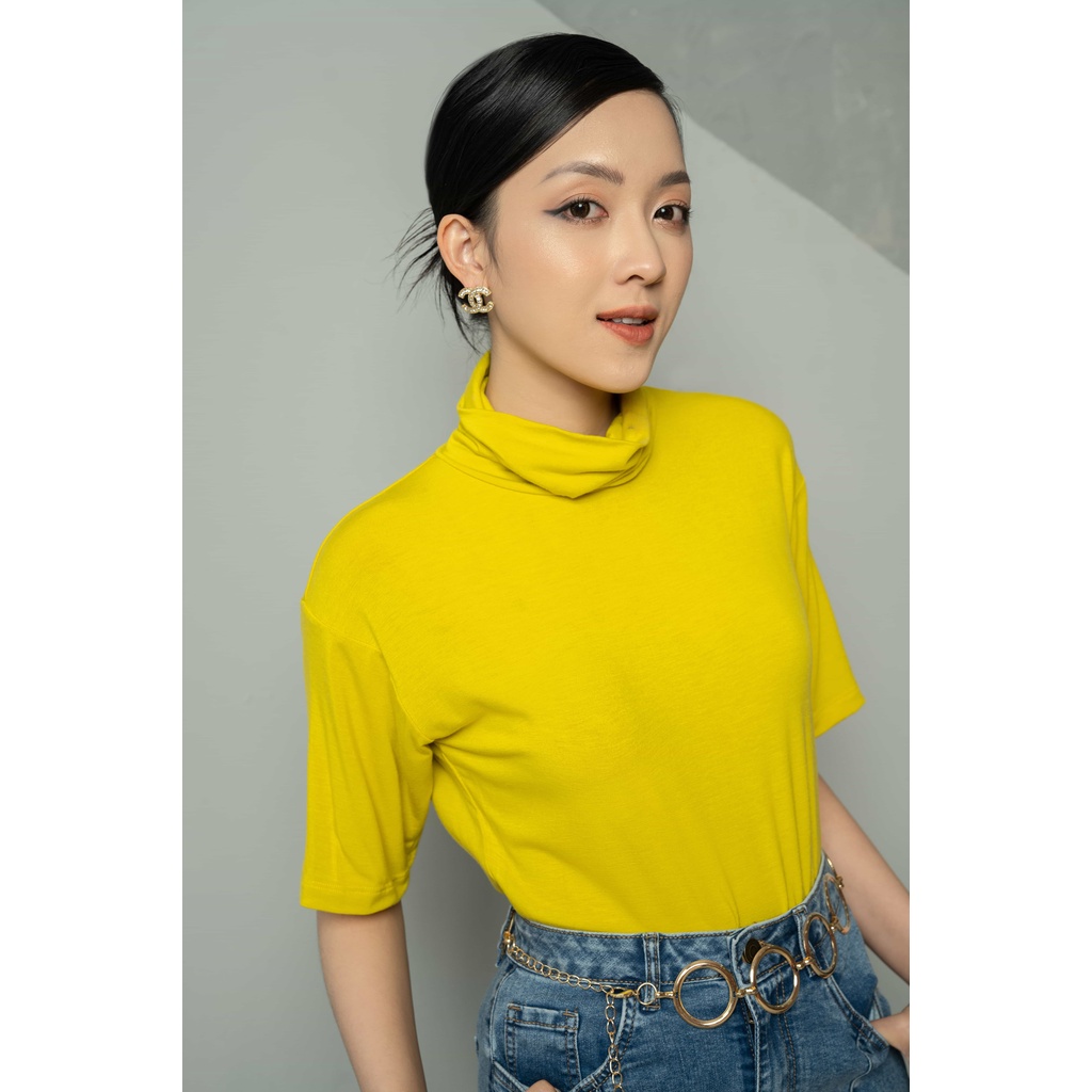 Áo thun MECIA AT047-06 Áo thun suông cổ lọ