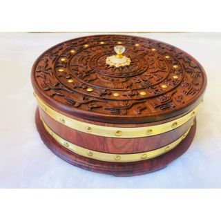 Khay bánh mứt Tết mặt trống đồng Gỗ Hương Hàng VIP