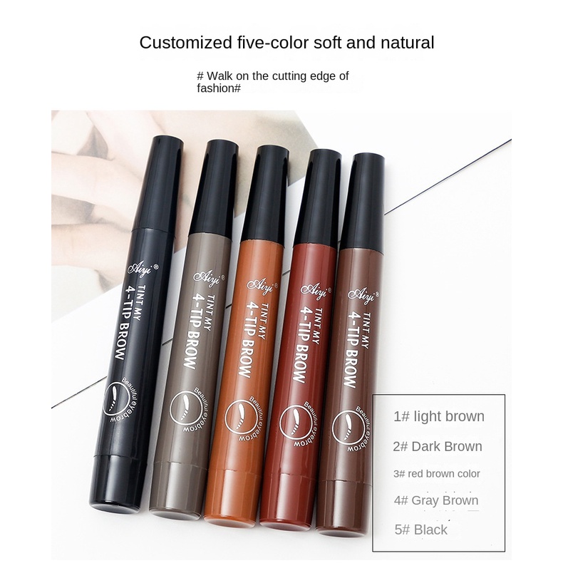 Bút Chì Kẻ Lông Mày Dạng Phẩy Sợi Màu Trong Suốt Chống Nước Chống Nhòe Lâu Trôi