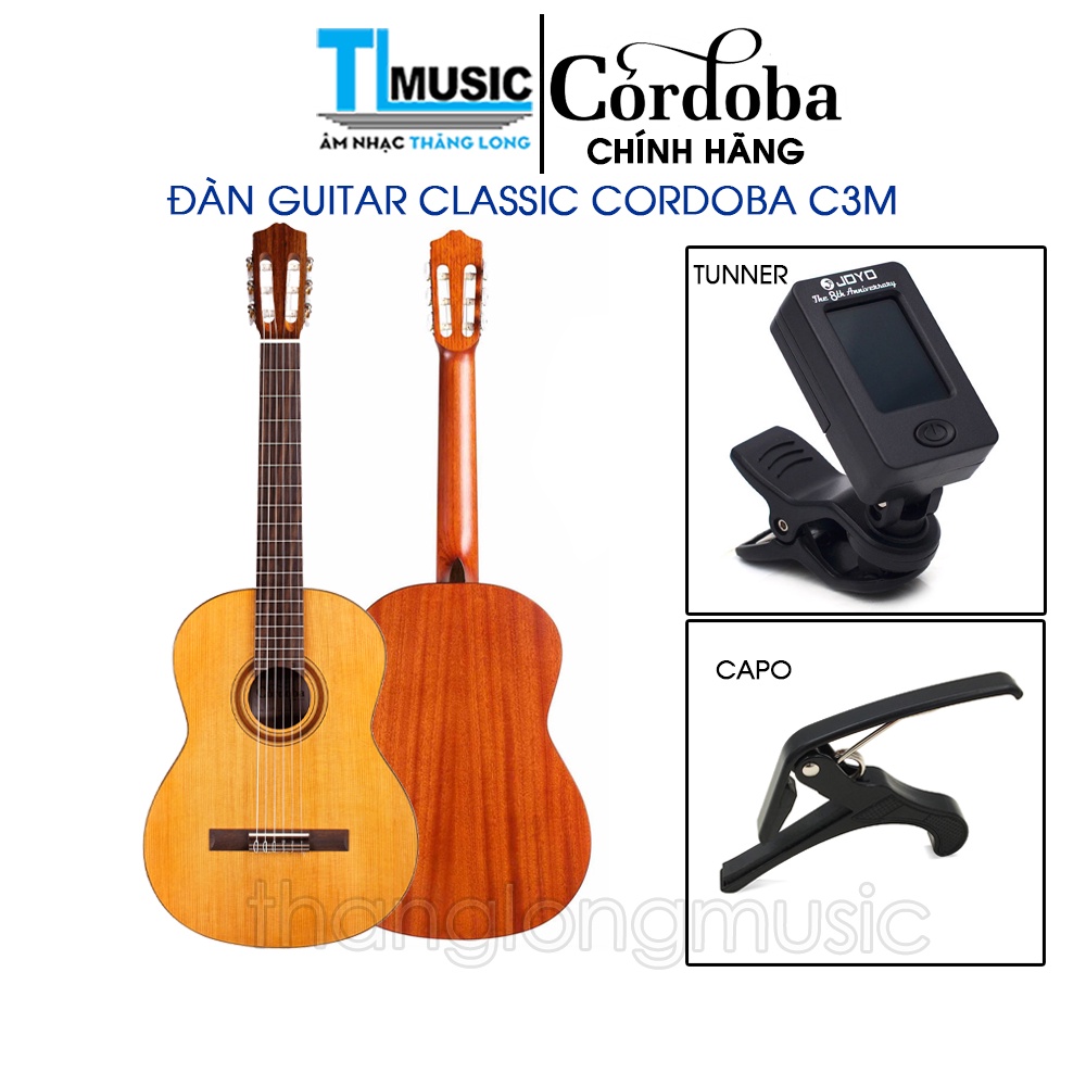 [Chính hãng] Đàn Guitar Classic Cordoba C3M (tặng máy lên dây JOYO và capo)