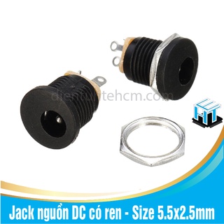 Set  Jack nguồn DC có ren - Size 5.5x2.5mm ( DC-022)