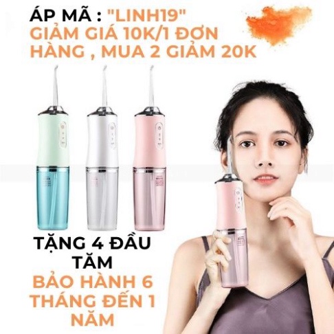 Máy Tăm Nước cầm tay Oral Irrigator - Tăm nước vệ sinh răng miệng cực sạch công nghệ Châu Âu - 3 chế độ xịt