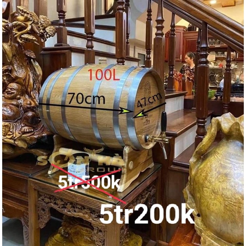 Thùng ngâm rượu gỗ sồi ⚡ 10lit -200lit ⚡ bom rượu gỗ sồi Nga cao cấp