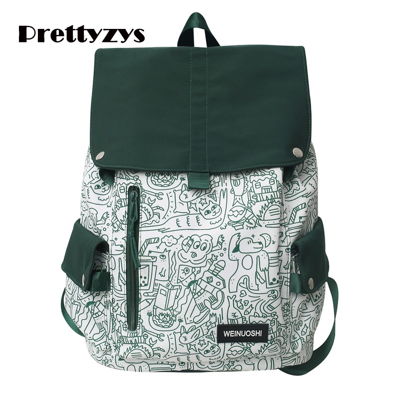 Balo PRETTYZYS sức chứa lớn 14 inch phong cách 2022 Hàn Quốc cho sinh viên cao đẳng