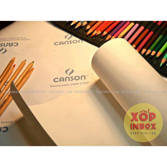 Giấy canson Pháp A2/A1 dày 220gsm xấp 10 tờ