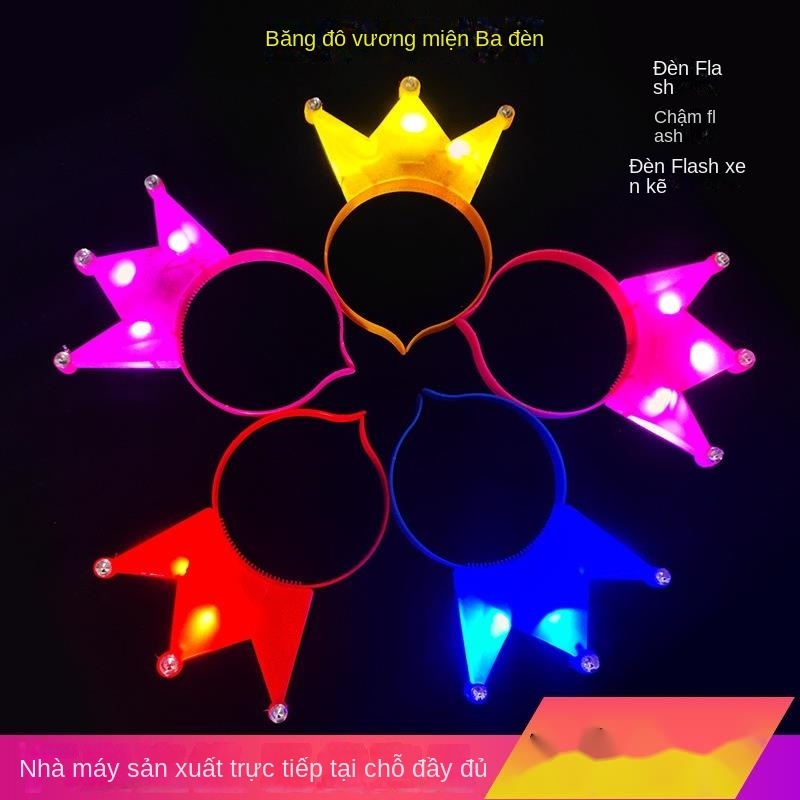 Băng Đô Hình Vương Miện Có Đèn LED Lấp Lánh