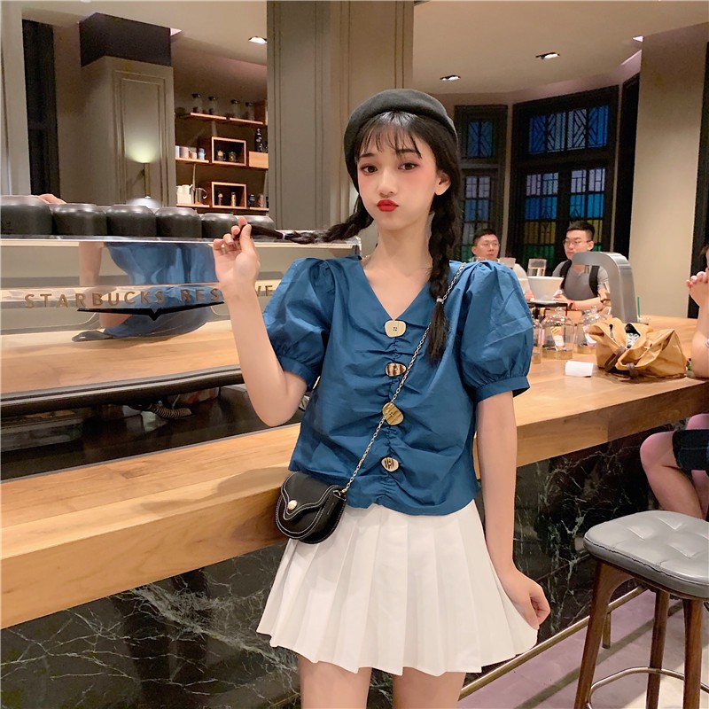 [Hàng có sẵn] Áo kiểu sơ mi nữ Ulzzang Quảng Châu AS7