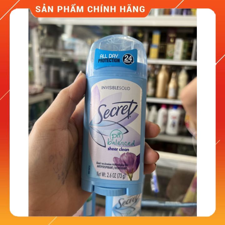 Lăn khử mùi secret Mỹ  dạng sáp 73g-đủ mù -khử mùi vùng dưới cáng tay -ngăn mồ hôi - gio-úp bạn tự tin cả ngày dàì năng