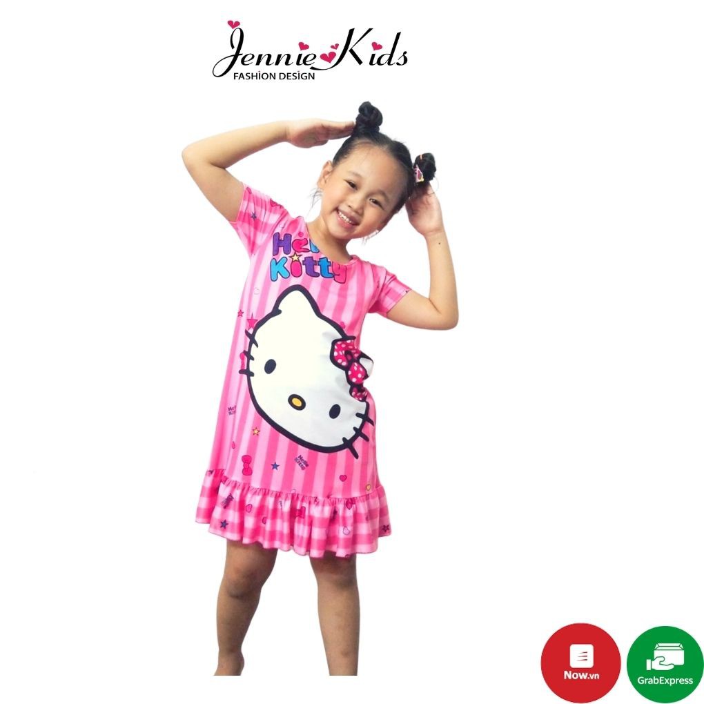 Váy đầm bé gái size đại 33-50kg vải 3D cotton Jennie kids thấm hút mồ hôi tốt J405