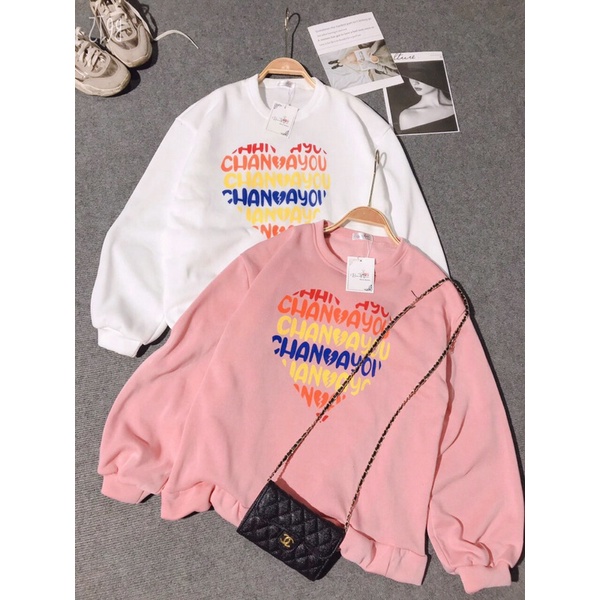 [FREESHIP] Áo Sweater Nỉ Bông In Hình Trái Tim Bảy Màu Siêu Đẹp (Kèm Ảnh thật + Video) | BigBuy360 - bigbuy360.vn