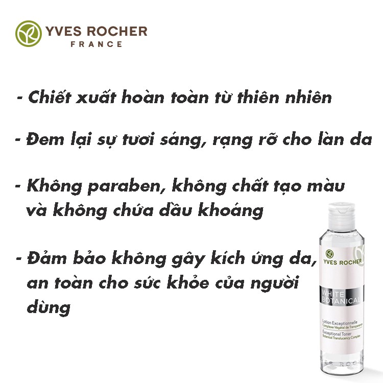 [Mã FMCGMALL -8% đơn 250K] Nước Cân Bằng Làm Sáng Da Yves Rocher Exceptional Toner 200ml